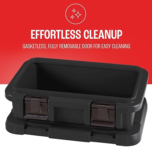 Cambro UPCS140110 Stackable Top Loading S-Series Ultra Pan Carriers, 12.3 Quart, Polypropylene, Black, NSF