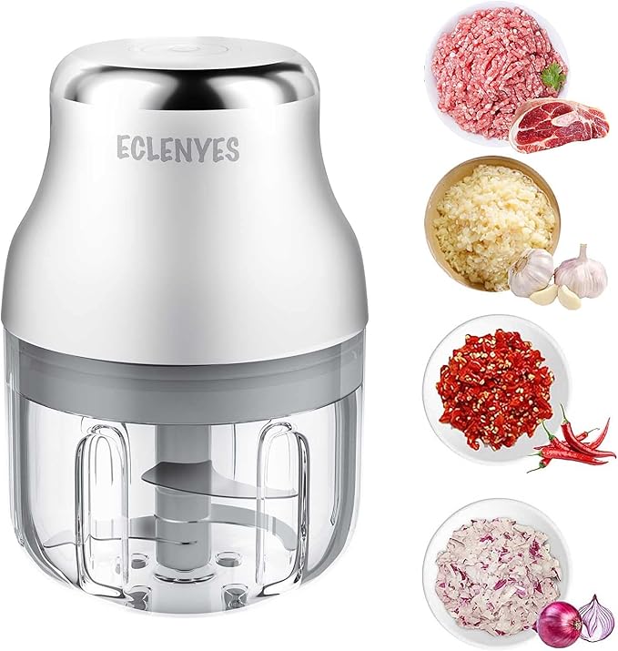 Garlic Chopper, Mini Food Processor, USB Rechargeable Mini Chopper, Powerful Garlic Crusher, Blender to Vegetable, Wireless Vegetable Chopper for Ginger, Chili, Fruit, Meat, etc(250ML)