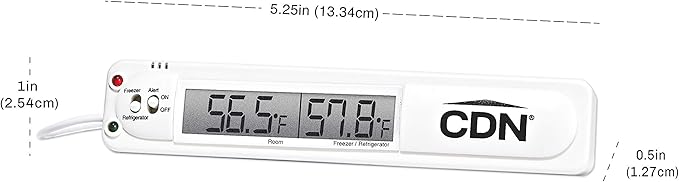 CDN Audio/Visual Refrigerator/Freezer Alarm | Room & Refrigerator/Freezer Monitoring, Alert, 39" Sensor Cable, Protects Against Food Spoilage During Power Outages - TA20