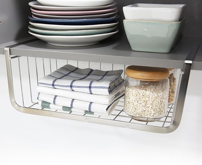Upper Cabinets Hanging Shelf (Stainless Steel, 5.5" H x 15.3" W x 9.2" D)