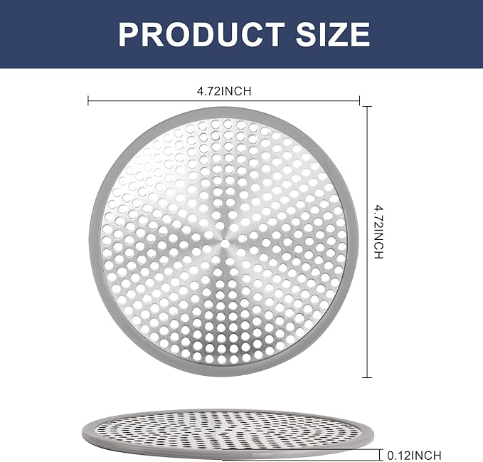Heavy Duty Stainless Steel Drain Protector, Outside Diameter 4.75" Mesh Metal Sink Floor Drain Cover Plate, for Kitchen Sink/Bathroom Bathtub Wash Basin Floor Drain Balcony Drain Hole, Utility