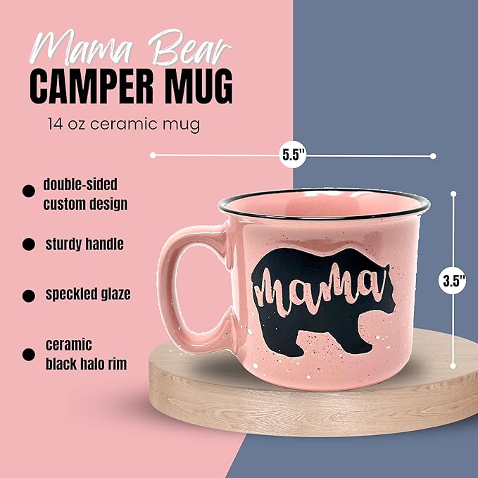 Mama and Papa Bear 15 oz Coffee Mug Gift Set for Moms and Dads: Beautifully Designed Cute and Large Coffee Mug Set Ideal for Any Mom and Dad In Your Life