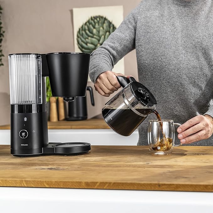 ZWILLING Enfinigy Glass Drip Coffee Maker 12 Cup, Awarded the SCA Golden Cup Standard, Black