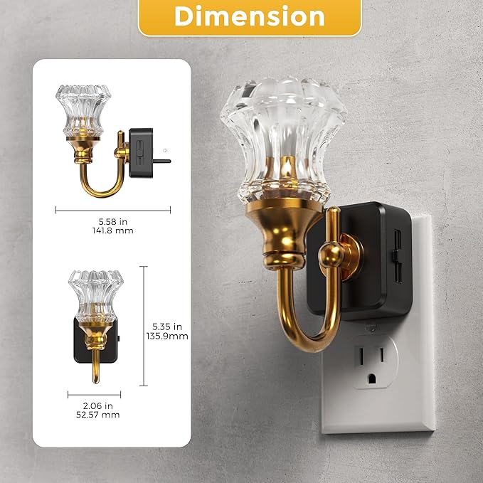 L LOHAS LED Night Lights Plug into Wall, 3000K Soft White LED, Floral Night Lights with Dusk to Dawn Sensor, 0-100lm Adjustable Brightness, for Hallway Bedroom Stairway