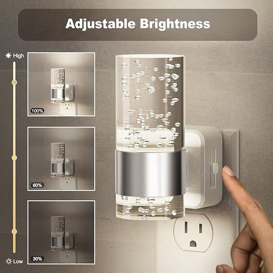 JandCase Night Light, Night Lights Plug into Wall,2 Pack LED Nightlight with Adjustable Brightness, 5000K,Automatic Night Light Plug in with Auto Light Sensor for Bathroom Hallway Room Decor
