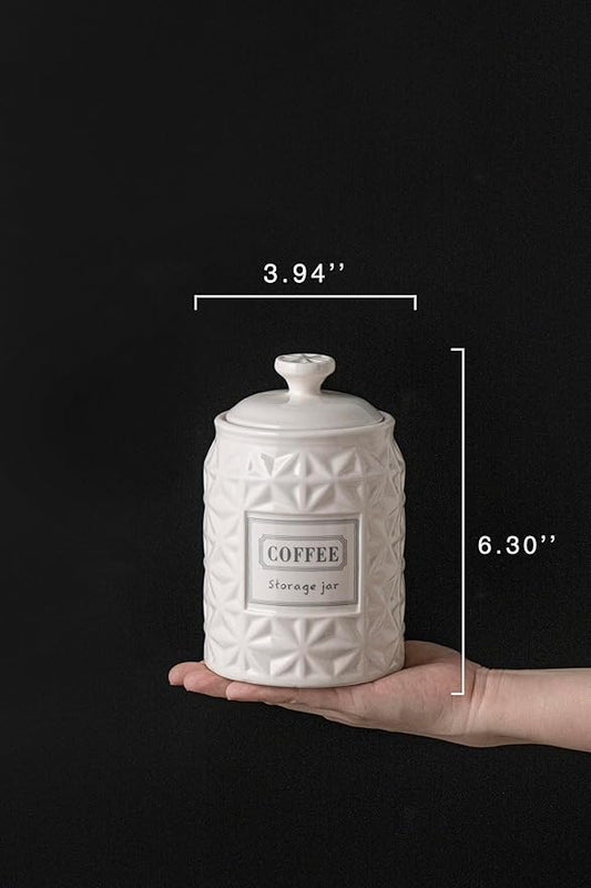 Azure Starfield Ceramic Canisters Sets For The Kitchen Canisters For Countertop Set of 3 Airtight Coffee Canisters For Ground Coffee Sugar Container Tea Storage Jars With Lids Farmhouse Decor