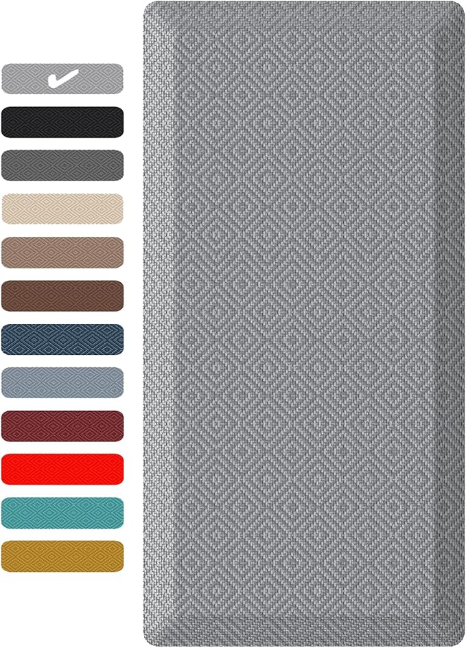 Ophanie Kitchen mats for Floor, 3/4 inch Thick, Kitchen Rugs, 20x39 Anti Fatigue Standing Cushioned Mat, Waterproof,Comfort Ergonomic mat for Office, Home, Sink, Grey Non-Slip Bottom