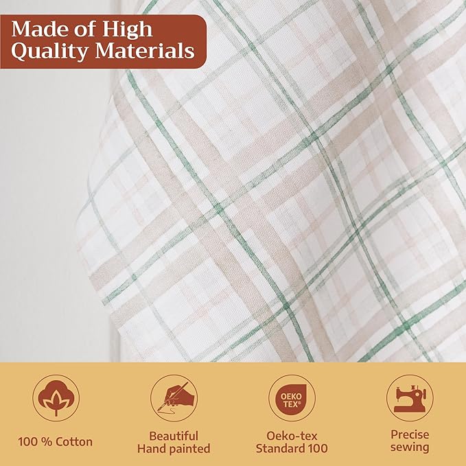 Maison d' Hermine Kitchen Towels Set of 3 100% Cotton 20" x 27.5" Reusable Cloth Tea Dish Towels Absorbent with Hanging Loop for Kitchen Dining Thanksgiving Christmas Decorations (Deer in The Woods)