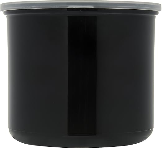 Carlisle FoodService Products Classic Round Storage Container Crock with Lid for Kitchen, Restaurants, Home, Plastic, 4 Quarts, Black