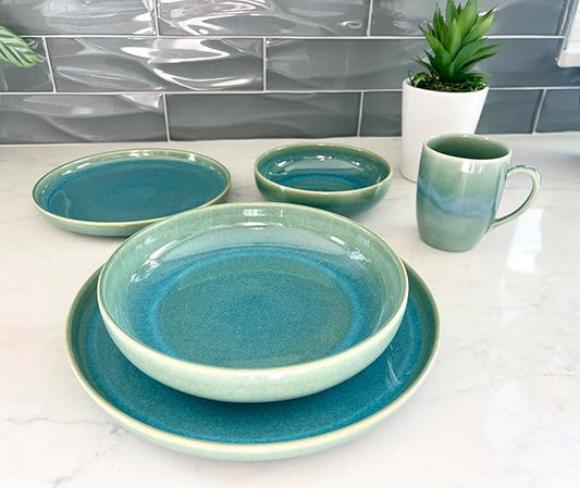 CeramicAzoia Dinnerware Set of 4 (Atacama Green, Cereal Bowl)…