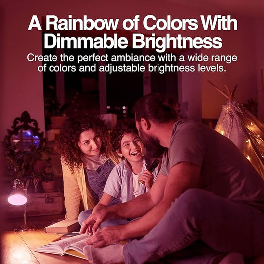Intermatic ABRA BR30 Wi-Fi Smart Bulb, 750 Lumens - Voice Controlled RGB Color Changing LED, Compatible with Alexa & Google Home - Timers & Schedules, 2.4 GHz Wi-Fi Only, No Hub Required - 4 Pack