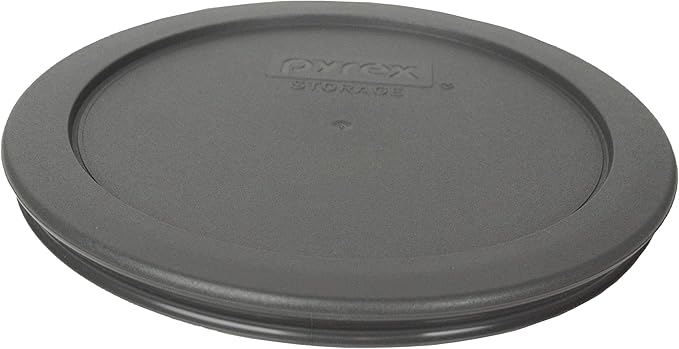 Pyrex 7201 4-Cup Glass Bowl & 7201-PC Puddle Gray Lid (4-Pack) - Made in USA