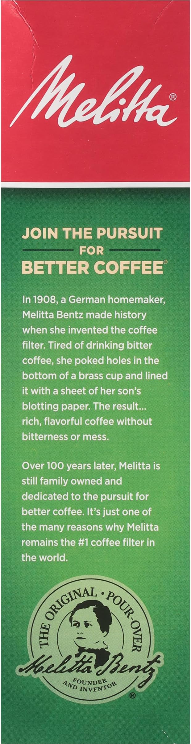 Melitta #4 Cone Coffee Filters, Bamboo, 80 Count (Pack Of 6), 480 Total Filters - Fits all 8-12 Cup Cone Coffee Makers and Pour-Overs, Compostable, Tear-Resistant, Made in USA