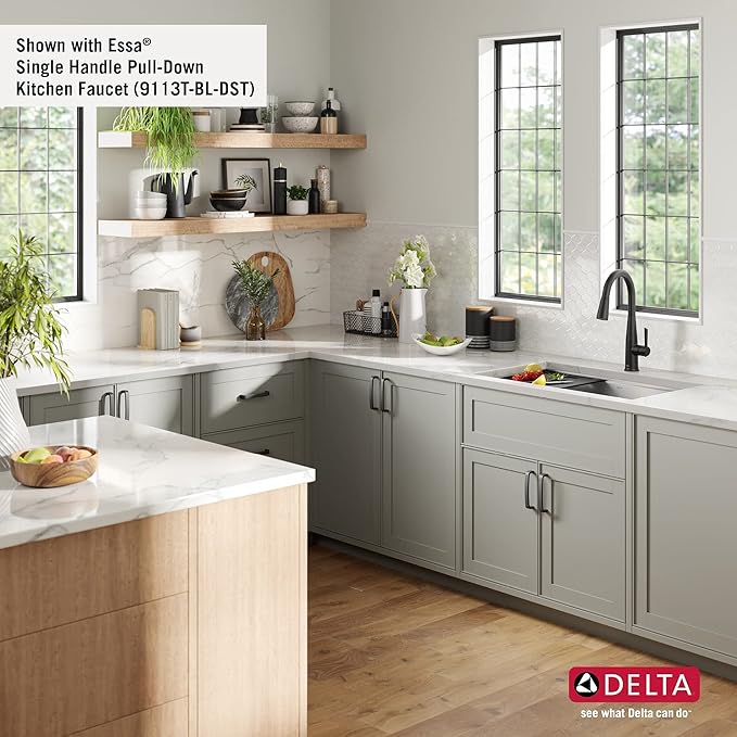 DELTA FAUCET DELTA Rivet 32-Inch Workstation Kitchen Sink Undermount 16 Gauge Stainless Steel Single Bowl with WorkFlow Ledge and Chef’s Kit of 6 Accessories, 95B931-32S-SS