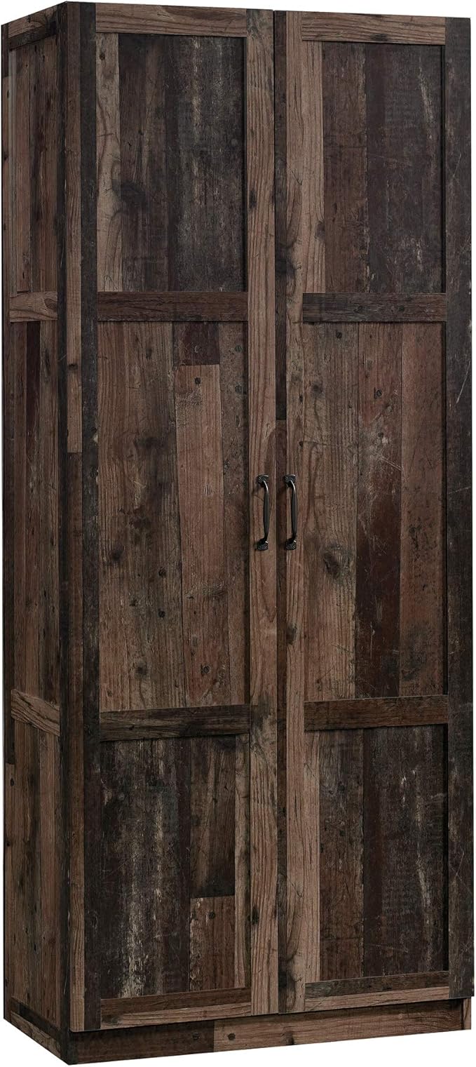 Sauder Select Storage Cabinet, Pantry Cabinet Kitchen Storage with Adjustable Shelves, Bathroom Storage Cabinet, in Reclaimed Pine