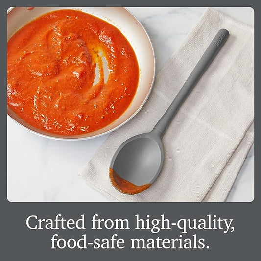 Tovolo Flex Core Silicone Cooking Utensils Set of 5 Slotted Turner Spatula Spoons Fork Ladle Non Stick Dishwasher Safe Heat Resistant Kitchen Tools for Cooking Baking Serving Food Prep Charcoal Gray