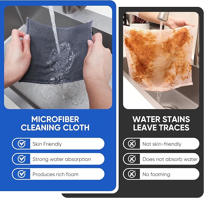 10Pcs New Upgrade 2-Layer Non Scratch Wire Dishcloth,Wire Dishwashing Rag, Non-Scratch Wire Dishwashing Rags for Wet and Dry, Kitchen Cleaning Dish Rags for Cookware,Sinks, Dishes,Stove