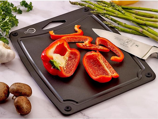 Mercer Culinary Composite Cutting Board-11 3/4" X 9 1/4", with Non Slip Feet and Juice Groove - Black