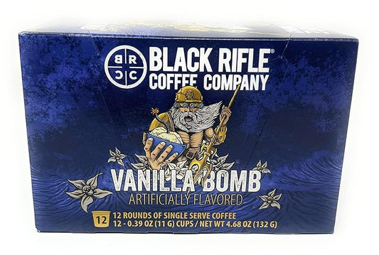 Black Rifle Coffee Company Vanilla Bomb 12 Count, Medium Roast K Cups - Single Serve K Cups Coffee Pods - Kcup Pods Compatible with Keurig 1.0 & 2.0 - Made from Arabica Beans
