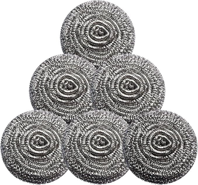 Stainless Steel Scrubber Scrubbing Scouring Pad Sponges Clean Pot Pan and Steel Wool for Kitchen Bathroom