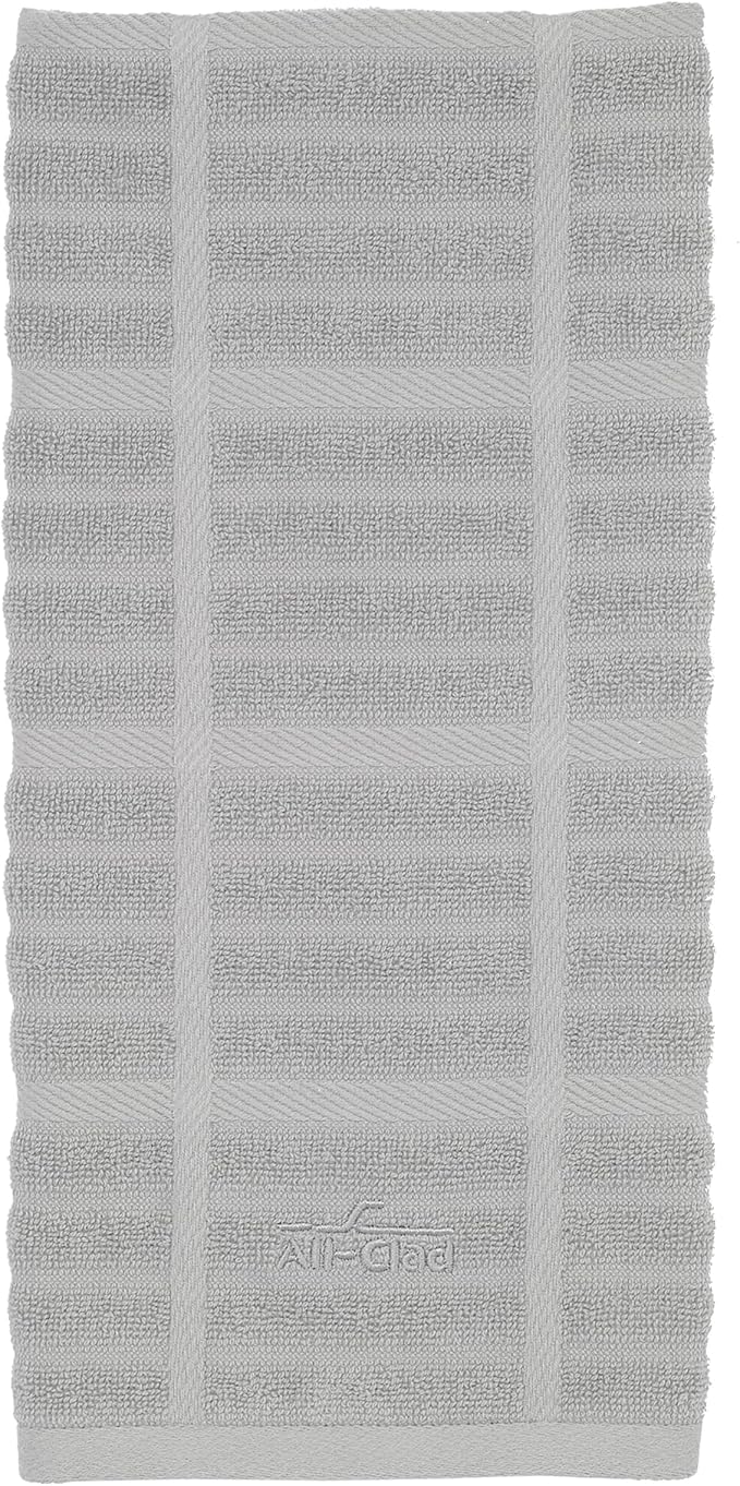 All-Clad Solid Kitchen Towel: Highly Absorbent, Super Soft Long Lasting - 100% Cotton, 17"x30" Tea Towel for Cleaning & Drying Dishes, Pans, Glassware, or Countertops, (1-Pack), Titanium Gray