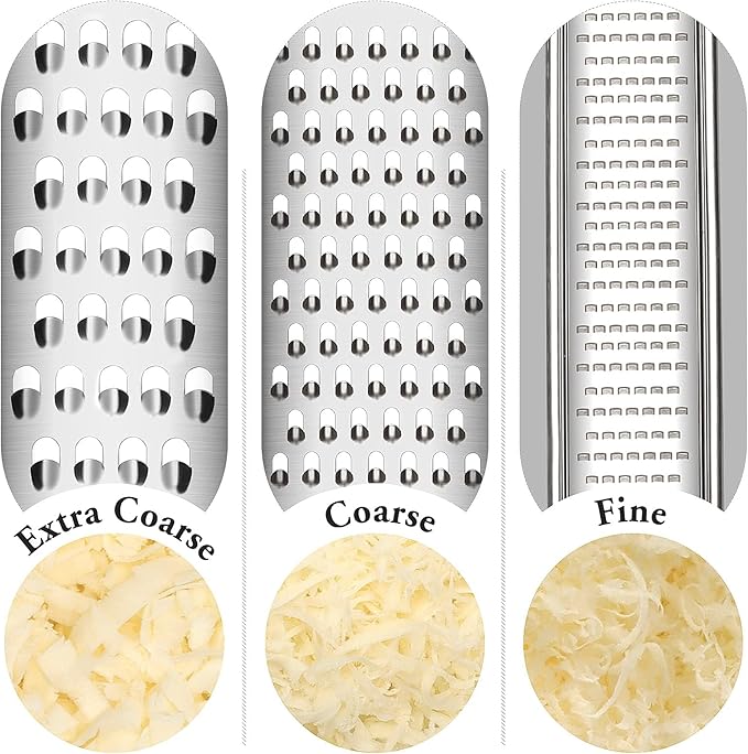 Cambom Lemon Zester Grater Three-piece Suit - Heavy Duty Kitchen Tool for Parmesan Cheese, Ginger, Garlic, Nutmeg, Chocolate, Vegetables,Fruits,Stainless Steel Grater Dishwasher Safe Blue