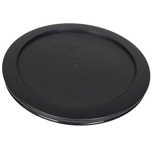 Pyrex 7201-PC 4-Cup Black Food Storage Replacement Lid (6-Pack) - Made in USA