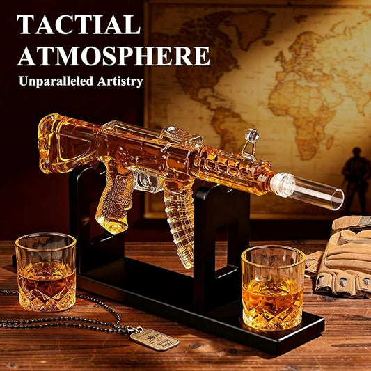 PONPUR Gifts for Men Dad Chirstmas, Whiskey Decanter Set with 2 Glasses, Unique Birthday Aniversary Retirement Gifts for Husband Him Grandpa, Cool Bourbon Scotch Gift for Man Cave Bar Decor