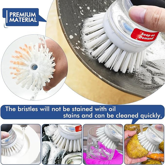 Palm Brush Refills for OXO Soap Dispensing Dish Brush - 6 Pack Cleaning Replacement Brush Head for OXO Palm Brush