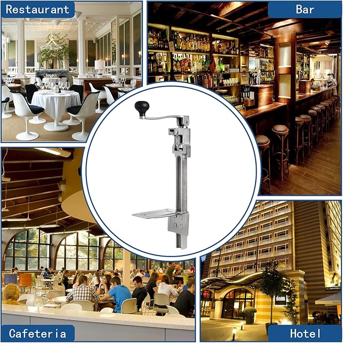 Commercial Can Opener Heavy Duty for 11100, 19”/48cm Heavy Duty Table Mount Manual Can Opener for Cans Up to 13” Tall, Plated Steel Base Stainless Steel Blade Can Opener