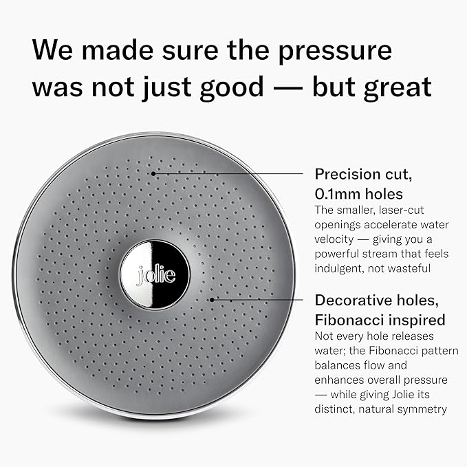 The Jolie Filtered SHOWERHEAD with Shower Water Filter System- High Pressure Showerhead, Hair and Skincare Accessory to Improve Beauty and Personal Care Routine (New Brushed Steel)