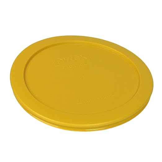 Pyrex 7201-PC 4-Cup Butter Yellow Food Storage Replacement Lid (6-Pack) - Made in USA