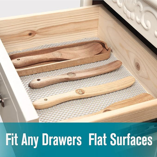Shelf Drawer Liner Non-Adhesive Non Slip Durable Strong Long Size 12 in X 20ft for Drawers, Shelves, Cabinets, Storage, Kitchen and Desks, Gray