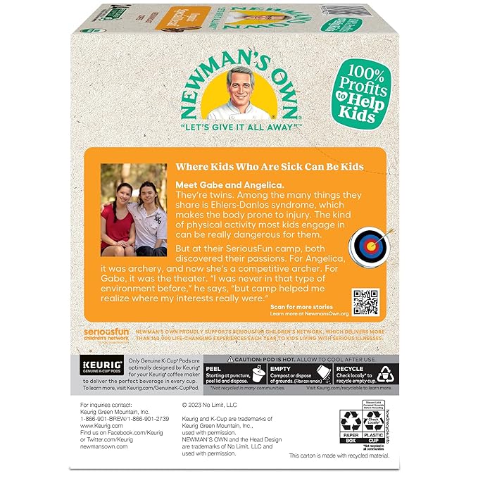 Newman's Own Organics Special Blend Decaf, Single-Serve Keurig K-Cup Pods, Medium Roast Coffee Pods, 96 Count
