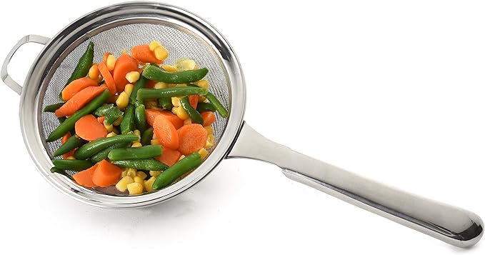 Norpro, 8" KRONA Stainless Steel Double Mesh Strainer, 8", as shown