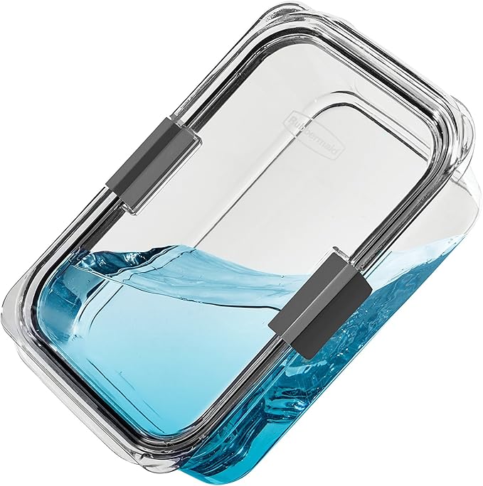 Rubbermaid Brilliance Large Food Storage Container, 9.6 Cup, BPA-Free, Leak-Proof, Clear