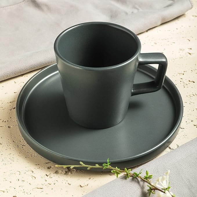 Stone Lain 32 Piece Stoneware Dinnerware Set, Service for 8, Gray Matte