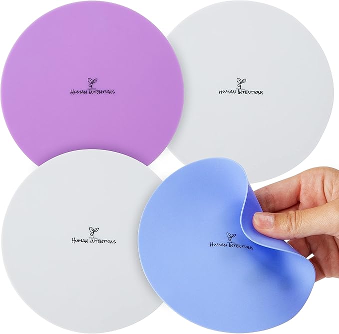 Jar Opener (4PK) - Rubber Jar Gripper for Weak Hands - Bottle Opener for Arthritic Hands - Jar/Lid Opener Gripper Pad - Non Tear - Coaster - Trivet