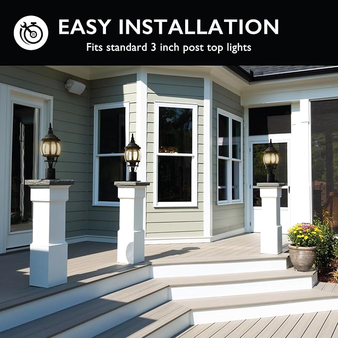 Standard 3-Inch Diameter Outdoor Pier Base, Weather-Resistant Aluminum for Porch, Patio, and Deck – Design House, 588004