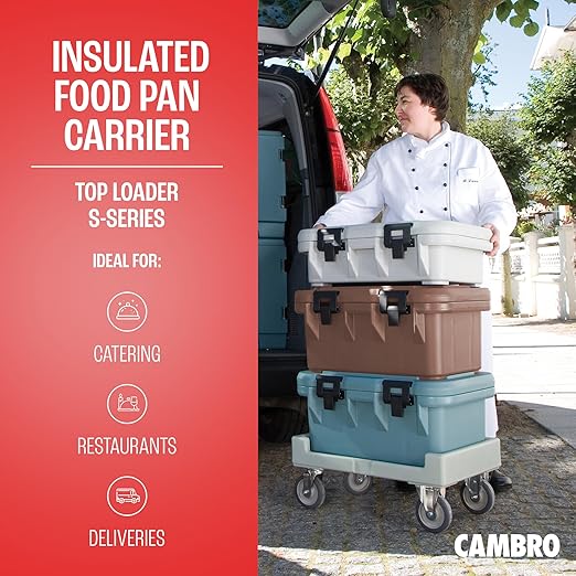 Cambro Insulated Food Pan Carrier - 6 Inch Deep Hotbox and Food Warmer for Catering & Transport - Top Load S-Series (Black)