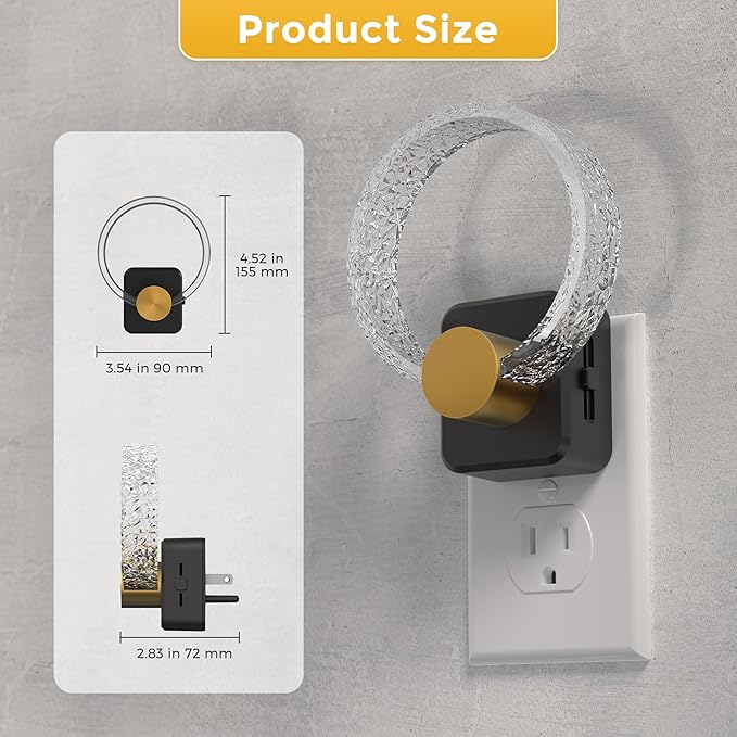 L LOHAS LED Night Lights Plug into Wall, 2 Pack Plug in Night Lights with Light Sensor, 3000K Soft White, 0-100LM Brightness Adjustable, Acrylic Nightlight for Bathroom Bedroom Hallway