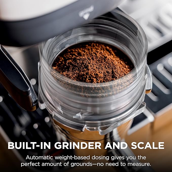 Ninja Luxe Café 3-in-1 Espresso, Drip Coffee and Cold Brew Machine | Intergrated Coffee Grinder, Milk Frother, Assisted Tamper & Built-In Espresso Accessory Storage | Stainless Steel | ES601
