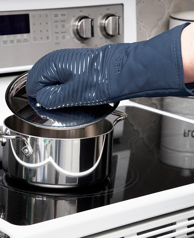 All-Clad Premium Silicone Oven Mitts, 2-Pack, Indigo