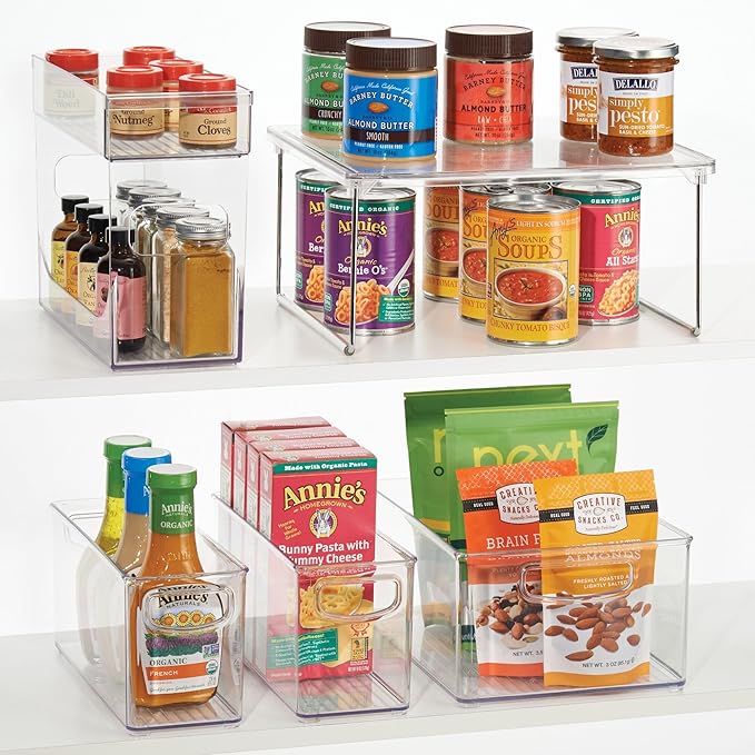 iDesign Stackable Storage Bin with Handles - Organize Pantry, Fridge, or Freezer, Clear, Made in USA