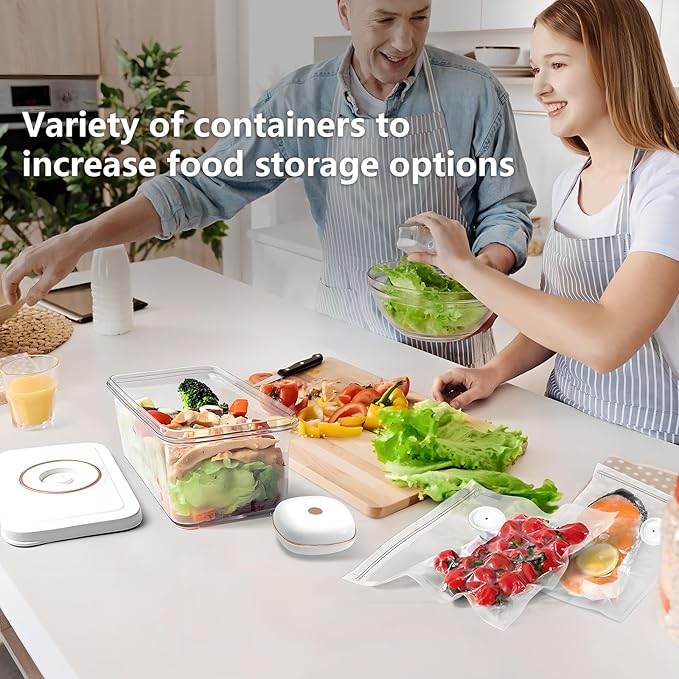 Food Vacuum Sealer Set, Vacuum sealer for food, handheld vacuum sealer(small vacuum sealer+ 3 vacuum containers)