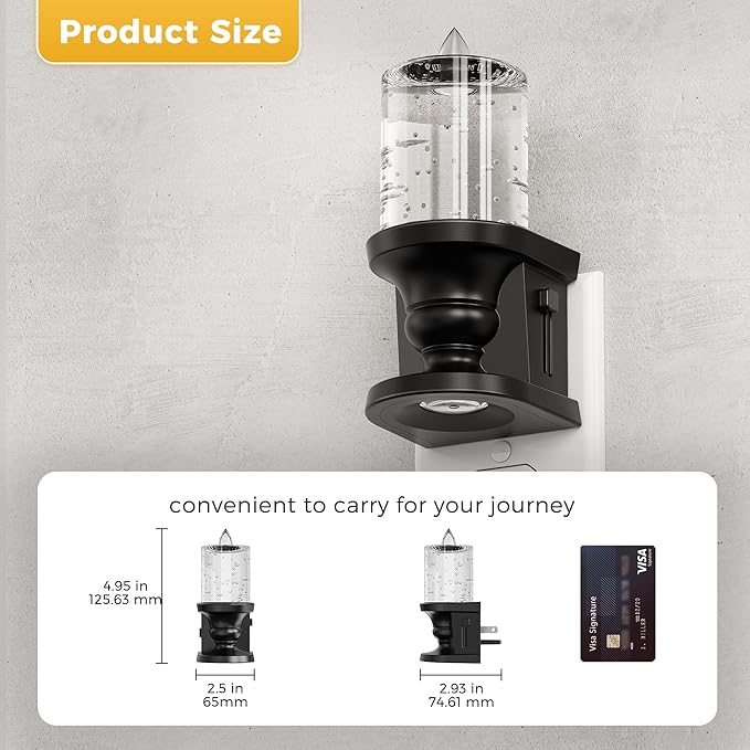 L LOHAS LED Flameless Candle Night Light, Amber Night Lights Plug into Wall, 0-100LM Dimmable Nightlight, LED Candle Night Light with Light Sensor, for Dinning Room, Living Room, Bathroom, Hallway