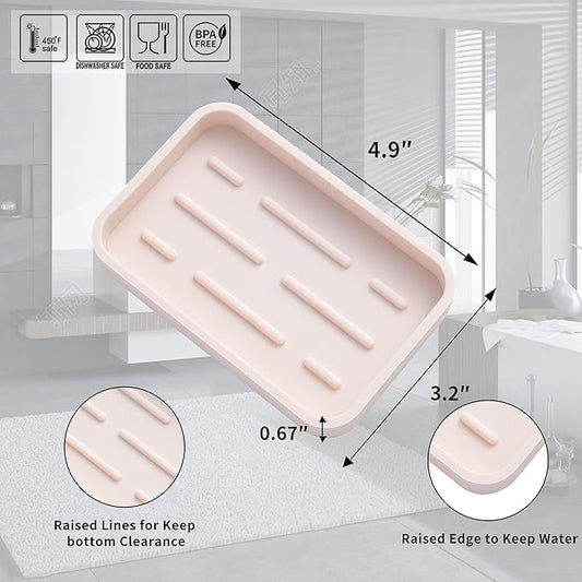 Silicone Kitchen Sink Organizer Tray for Multiple Usage,Easy Clean Sponges Holder for Kitchen Bathroom Counter or Sink,Dish Soap Dispenser,Scrubber,Bottle,Cup Tapioca 4.9βx 3.2β