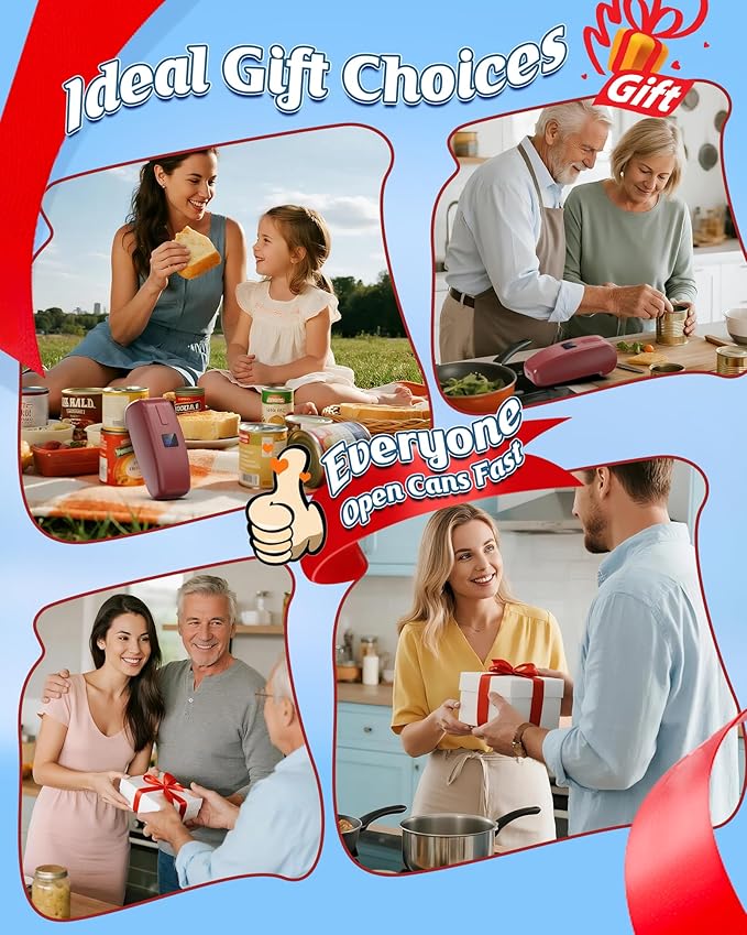 HuiJuKeJi Countertop Electric Can Opener, Rechargeable Automatic Can Opener LED Display Fit Almost Sizes, One-Touch Can Opener Electric Kitchen Gadget for Seniors Smooth Edge, Food Safety Camping