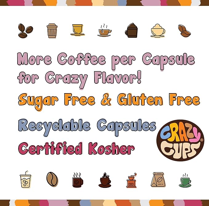 Crazy Cups Flavored Coffee for Keurig K-Cup Machines, Death By Chocolate, Hot or Iced Coffee, 80 Single Serve, Recyclable Pods(Pack of 1)