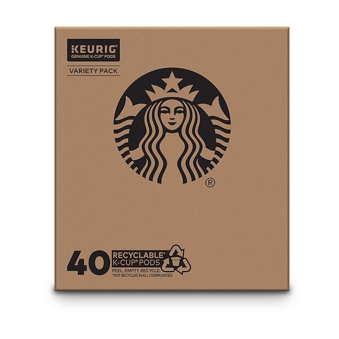 Starbucks K-Cup Coffee Pods, Flavored Hot or Iced Coffee, Variety Pack, 40 Keurig Pods